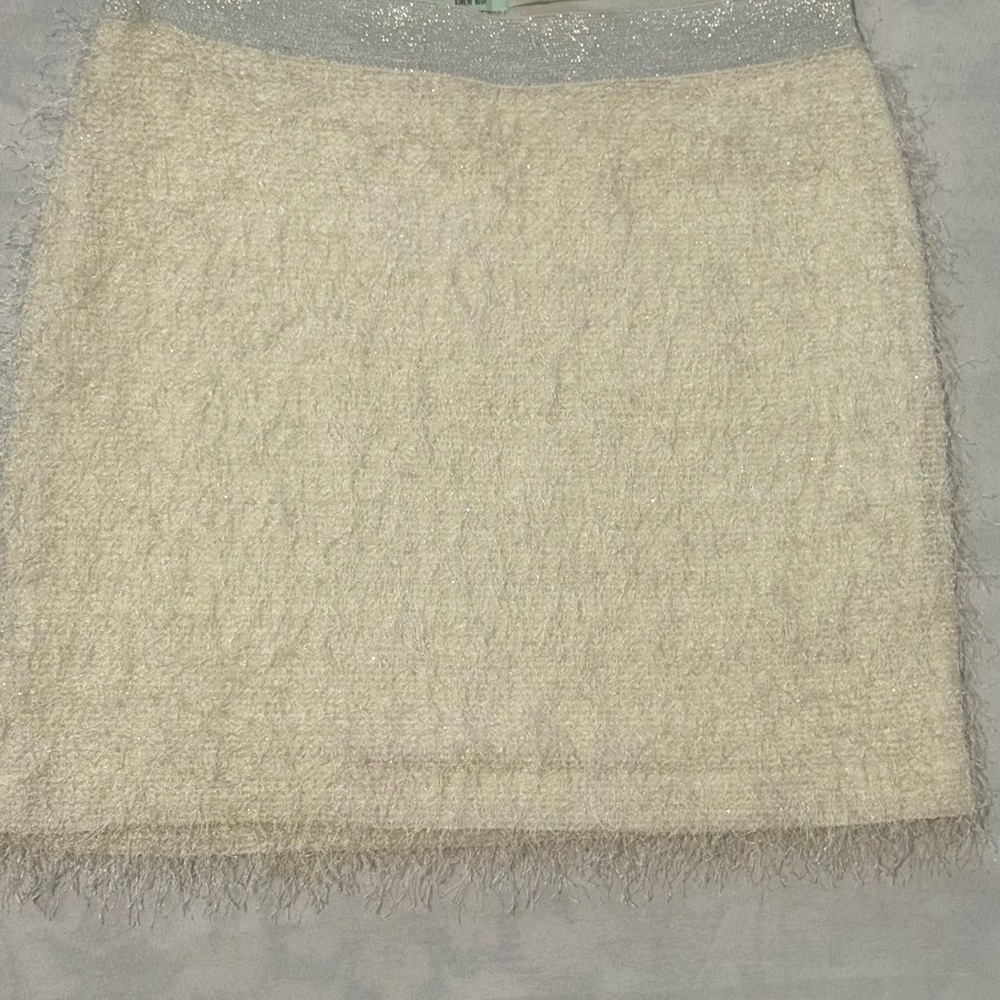 Kimchi Blue Cream and Silver Pencil Skirt